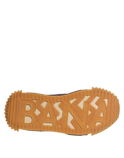 Dolce & Gabbana Beige Neoprene DG Logo NS1 Lace Sneakers Shoes