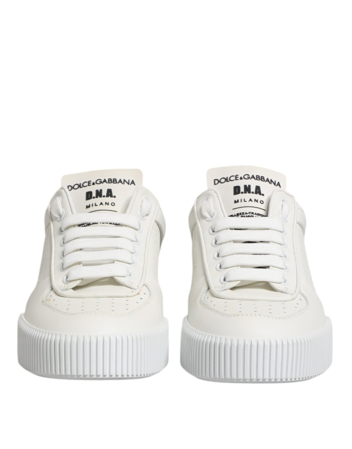 Dolce & Gabbana White Miami Leather Low Top Sneakers Shoes