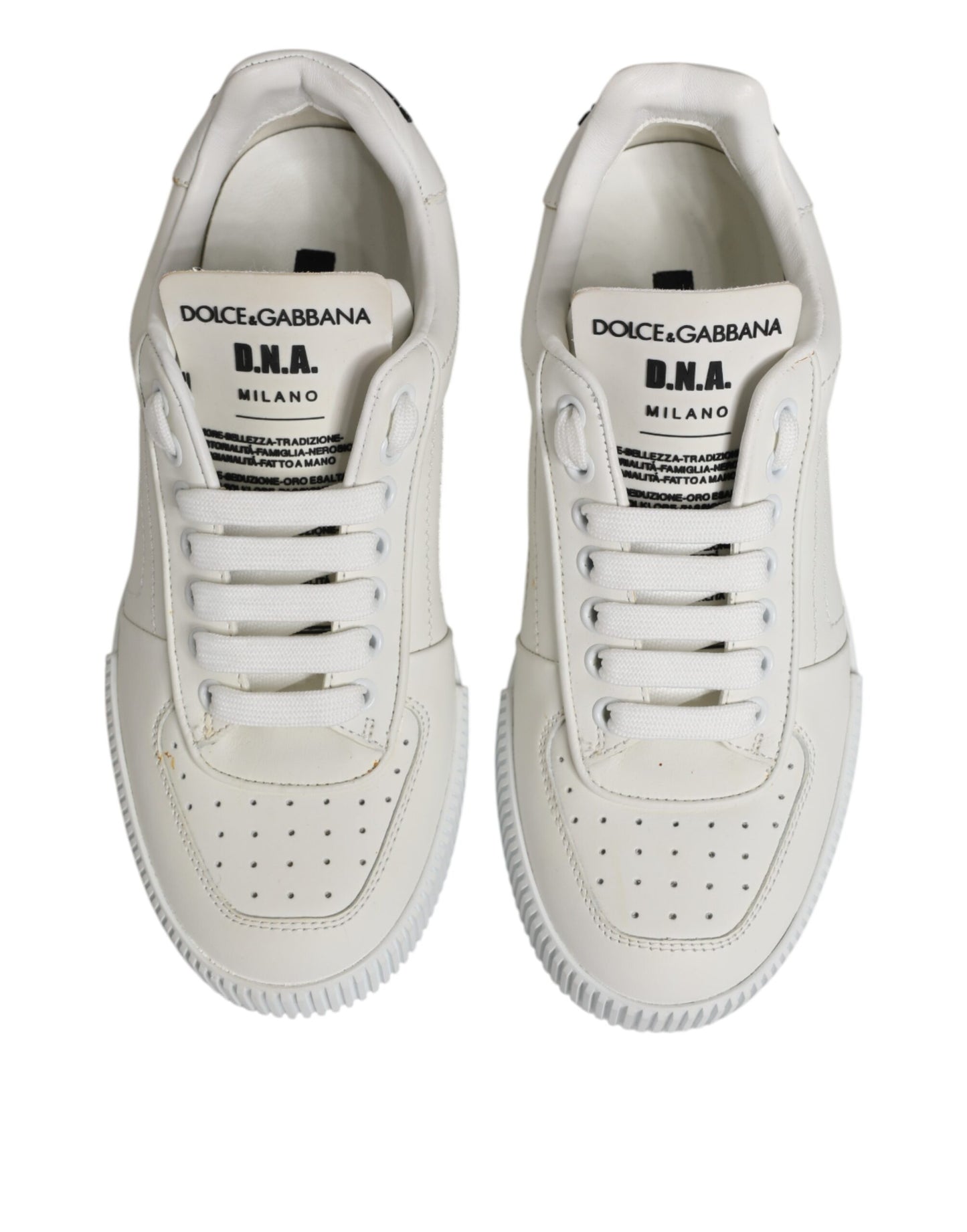Dolce & Gabbana White Miami Leather Low Top Sneakers Shoes