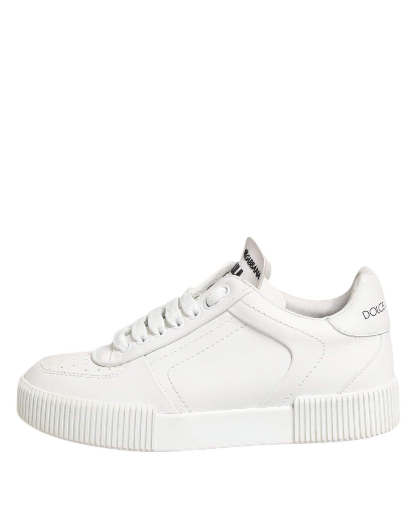 Dolce & Gabbana White Miami Leather Low Top Sneakers Shoes