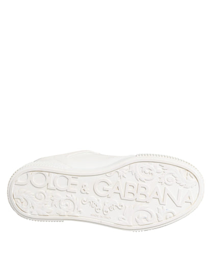 Dolce & Gabbana White Miami Leather Low Top Sneakers Shoes