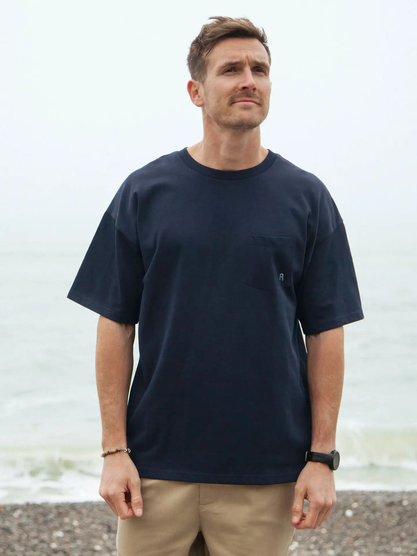Men's Oversized Pocket T-Shirt   Oat