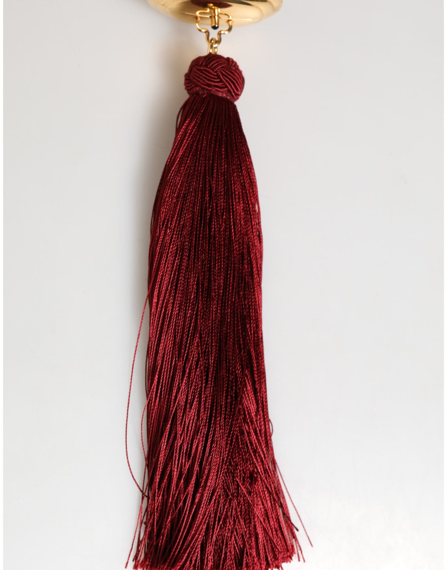 Dolce & Gabbana White Resin Gold Metal Crossbody Mini Purse Tassel Bag