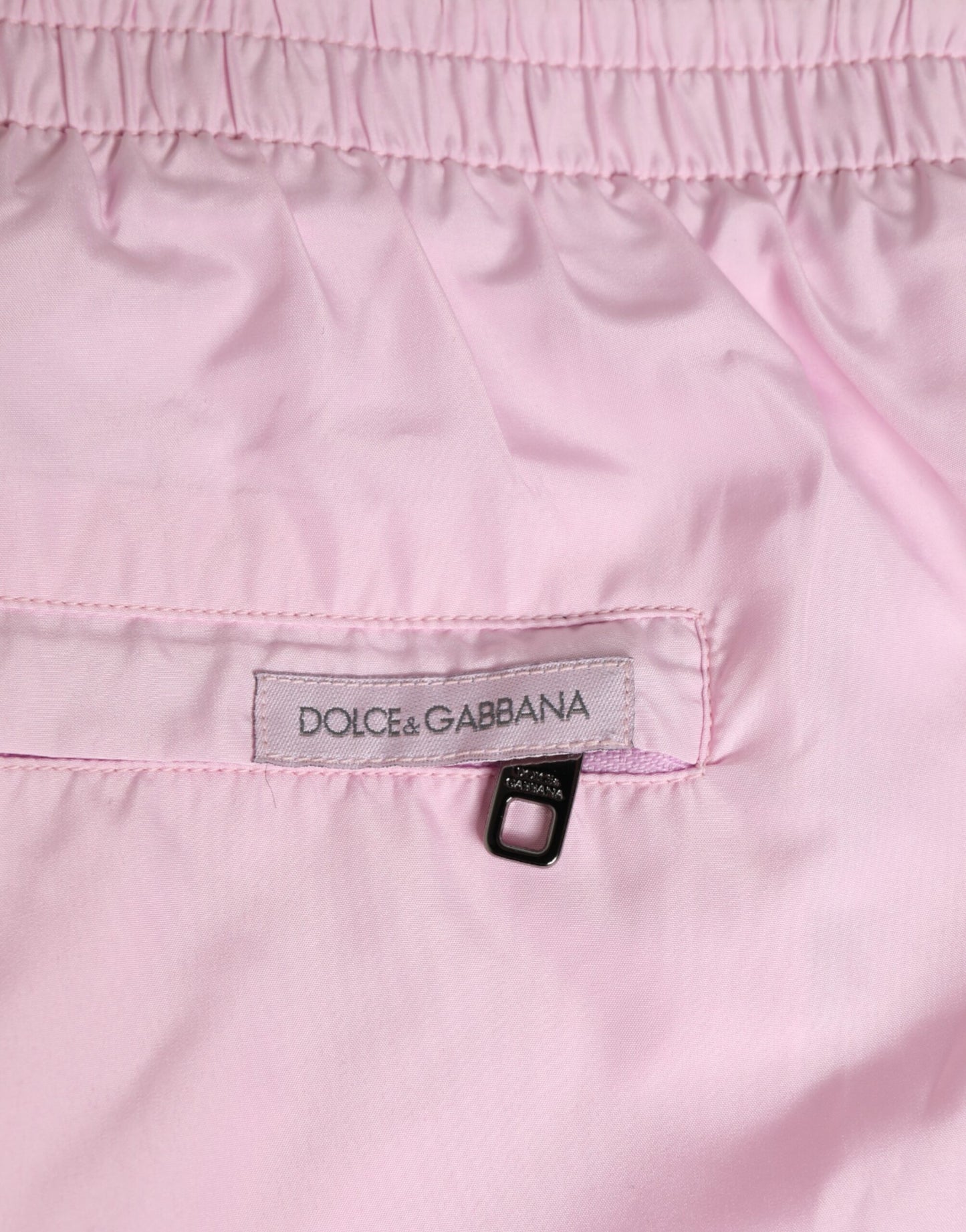 Dolce & Gabbana Pink Nylon Logo Side Stripe Beachwear Men Swimwear