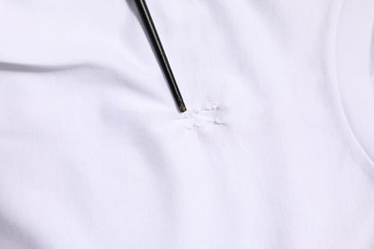 Dolce & Gabbana White Cotton Logo Patch Crew Neck Men T-shirt