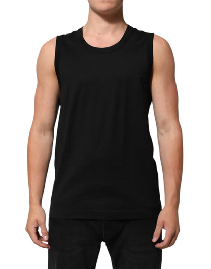 Dolce & Gabbana Black Cotton Sleeveless Underwear Men Tank Top