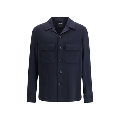 ZEGNA Blue Cashmere Coat