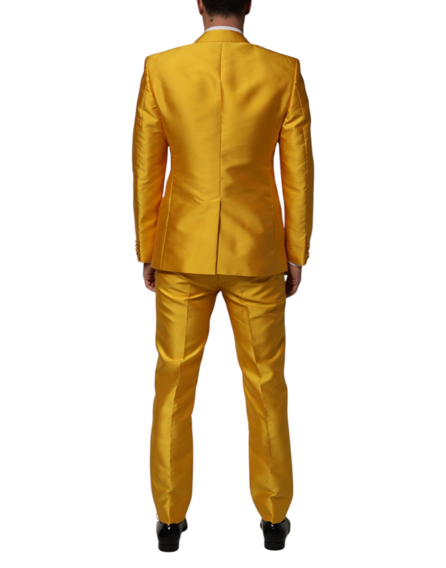 Dolce & Gabbana Yellow 2 Piece Silk Blend Men Suit SICILIA