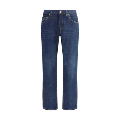 Dolce & Gabbana Blue Cotton Straight-Leg Jeans