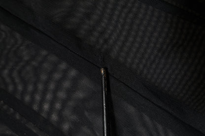 Dolce & Gabbana Black Sheer Mesh Long Sleeve Jumpsuit Bodysuit Dress