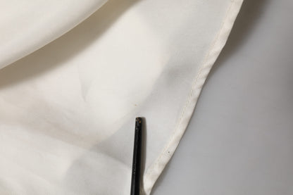 L'Autre Chose Ivory White Sleeveless Maxi Cupro Viscose Dress