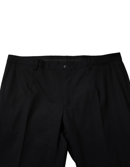 Dolce & Gabbana Black Wool Formal Dress Men Trousers Pants