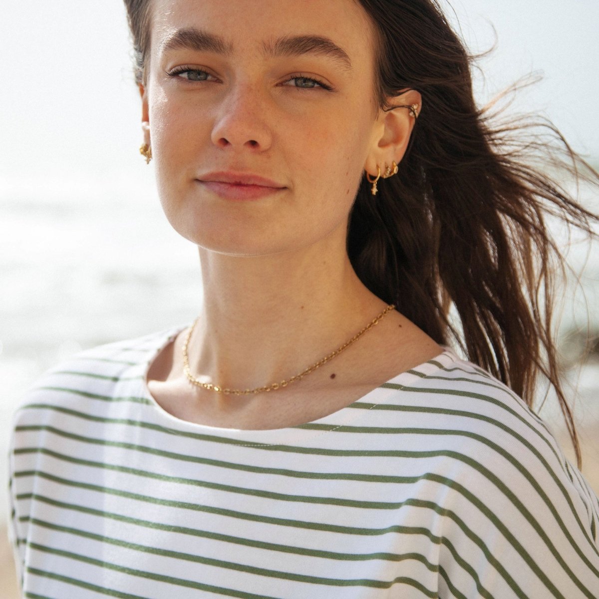 Striped Boat Neck Top