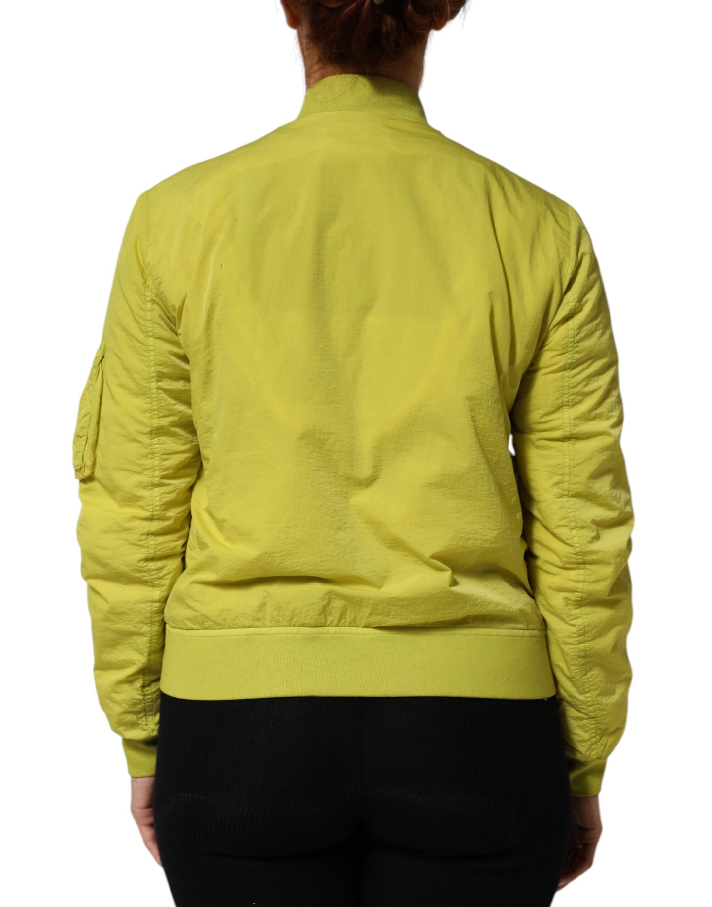 Dolce & Gabbana Yellow Polyamide Zipper Bomber Women’s Jacket