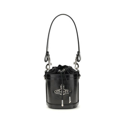 Vivienne Westwood Black Calf Leather Bos Taurus Backet Bag