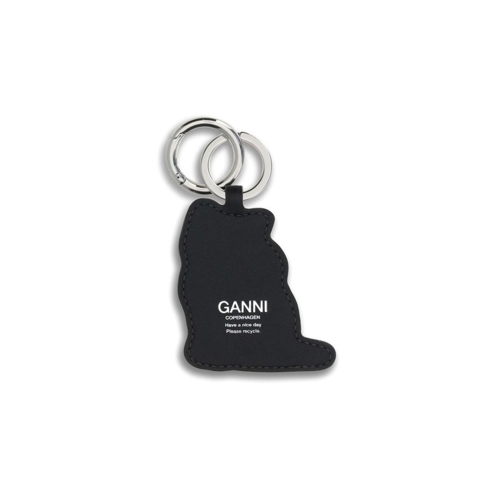 Ganni Blue Recycled Leather Keychain
