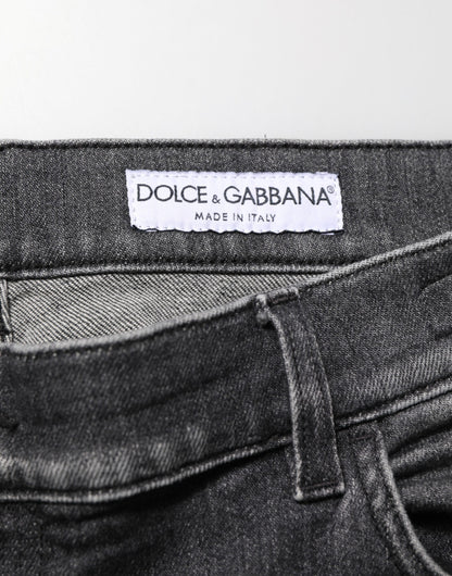 Dolce & Gabbana Black Gray Wash Slim Fit Straight Leg Denim Jeans