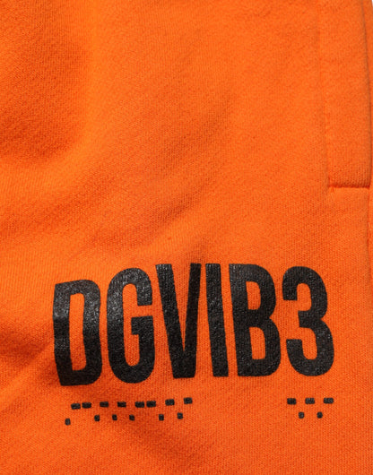 Dolce & Gabbana Orange Cotton DG VIB3 Logo Drawstring Sweatpants Pants