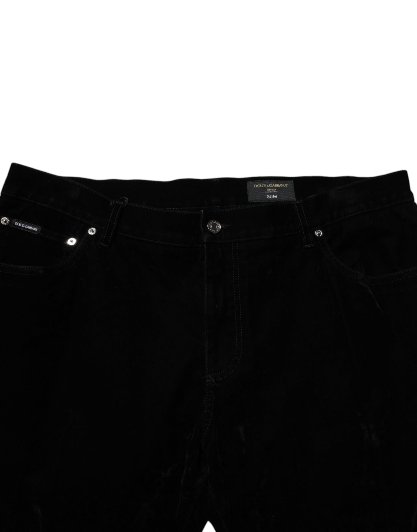 Dolce & Gabbana Black Cotton Slim Fit Denim Trouser Jeans