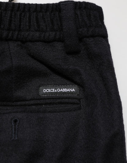 Dolce & Gabbana Black Cashmere Dress Formal Trouser Pants