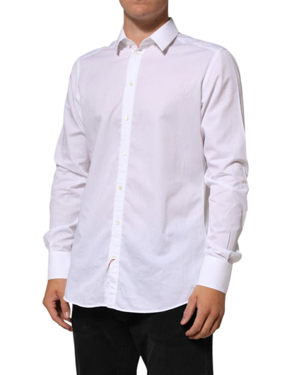 Dolce & Gabbana White Cotton MARTINI Men Formal Dress Shirt