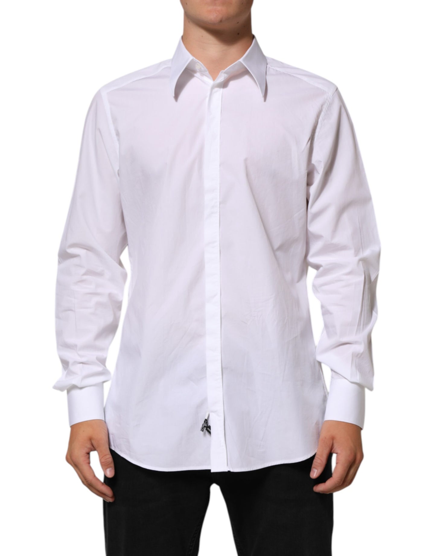 Dolce & Gabbana White Cotton MARTINI Men Formal Dress Shirt