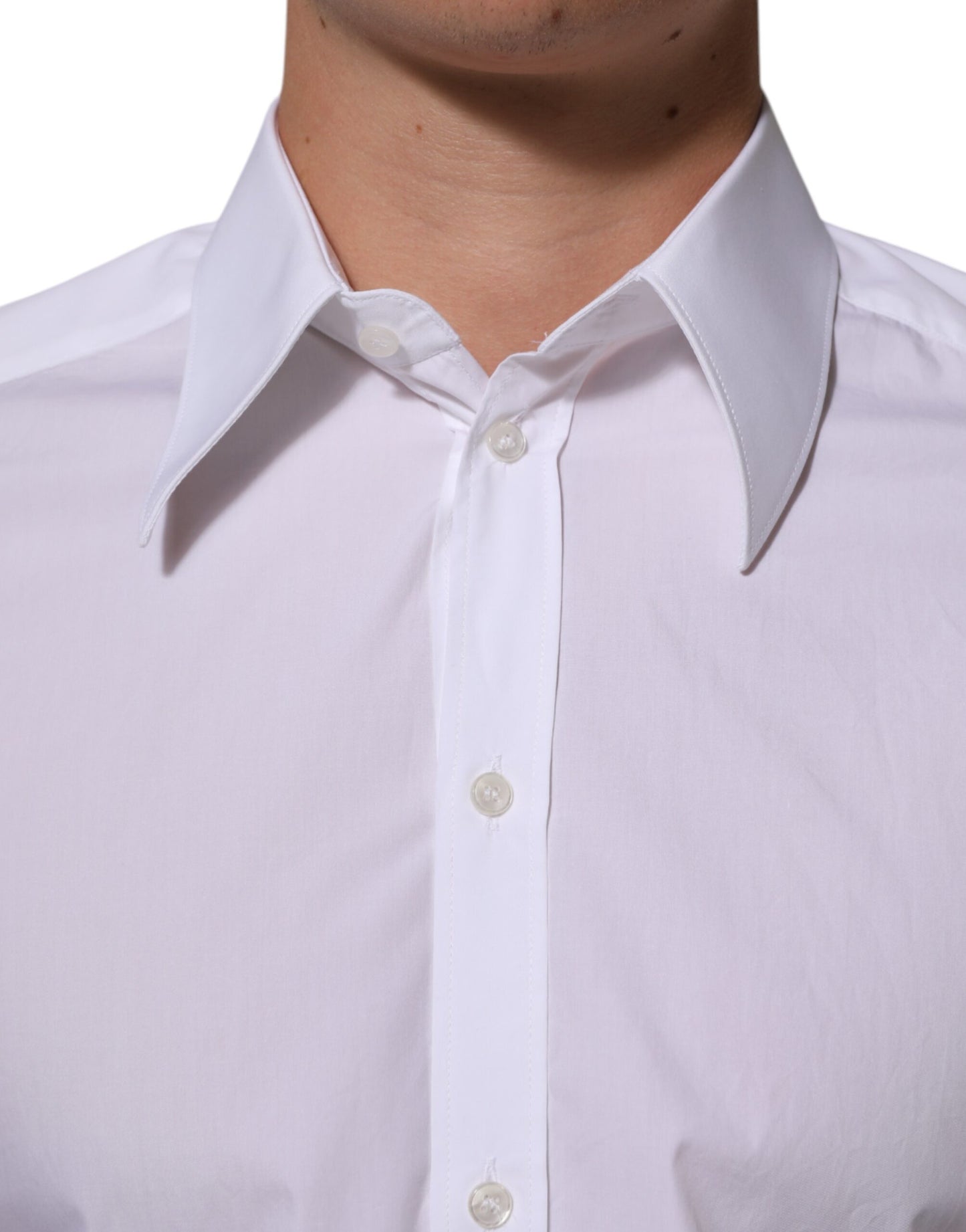 Dolce & Gabbana White Cotton MARTINI Men Formal Dress Shirt