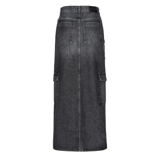 PINKO Black Cotton Skirt