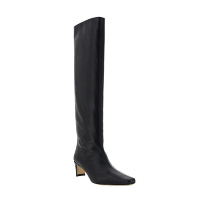 Staud Black Calf Leather Bos Taurus High Heel Boots