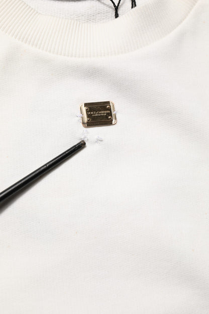 Dolce & Gabbana White DG Logo Crew Neck Sweatshirt Sweater
