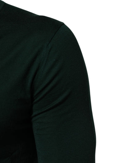 Dolce & Gabbana Dark Green Button Down Men Cardigan Sweater