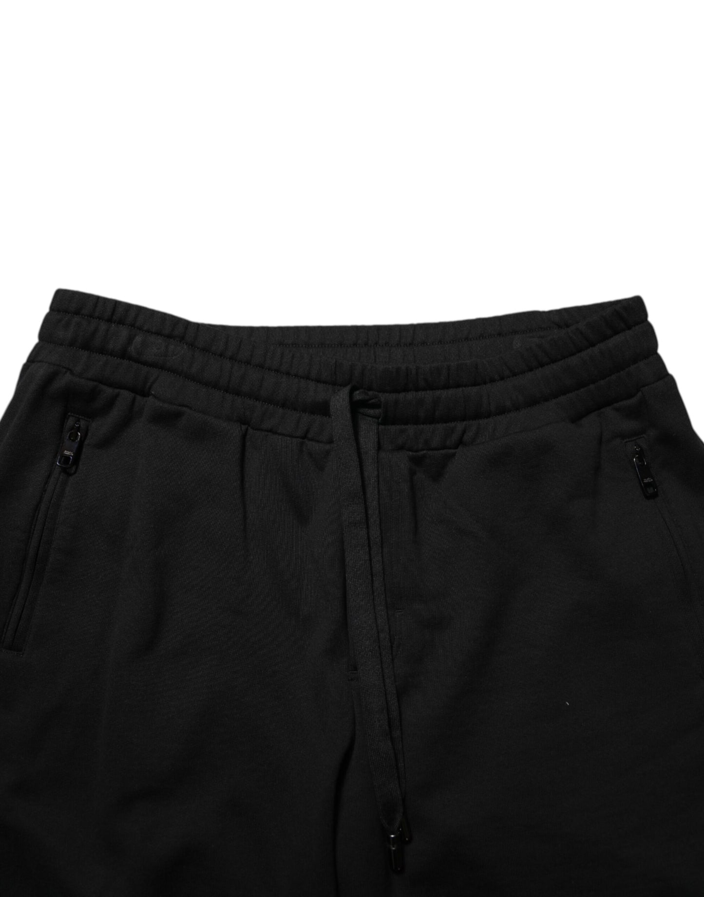 Dolce & Gabbana Black Cotton Mid Waist Casual Bermuda Short