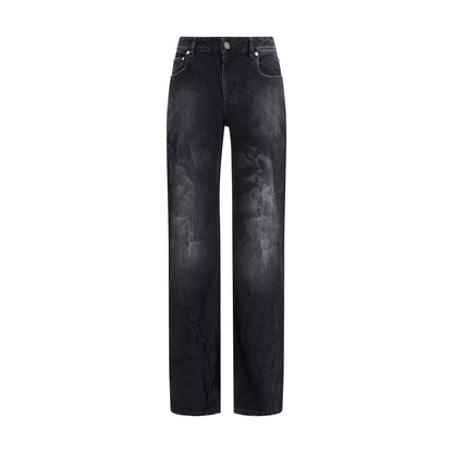 Balenciaga Black Cotton Relaxed Fit Jeans