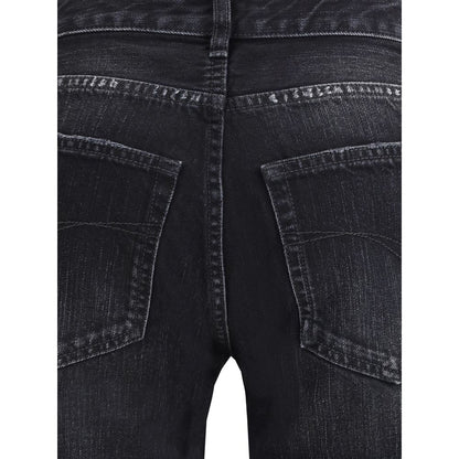 Balenciaga Black Cotton Relaxed Fit Jeans