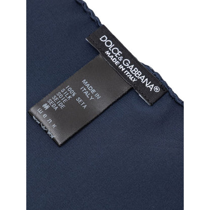 Dolce & Gabbana Blue Silk Pocket Square