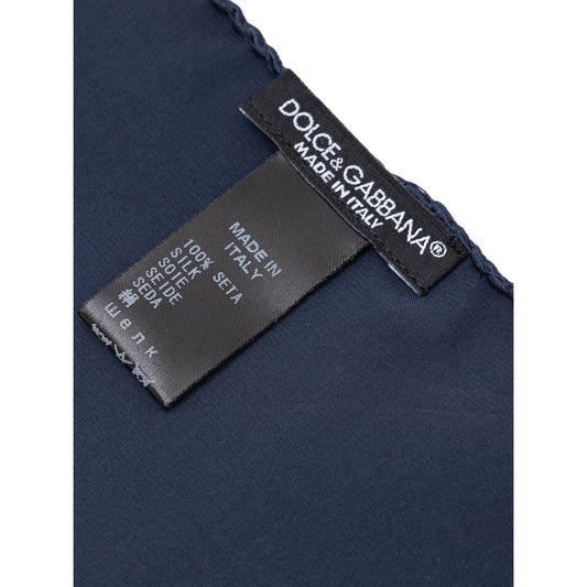 Dolce & Gabbana Blue Silk Pocket Square