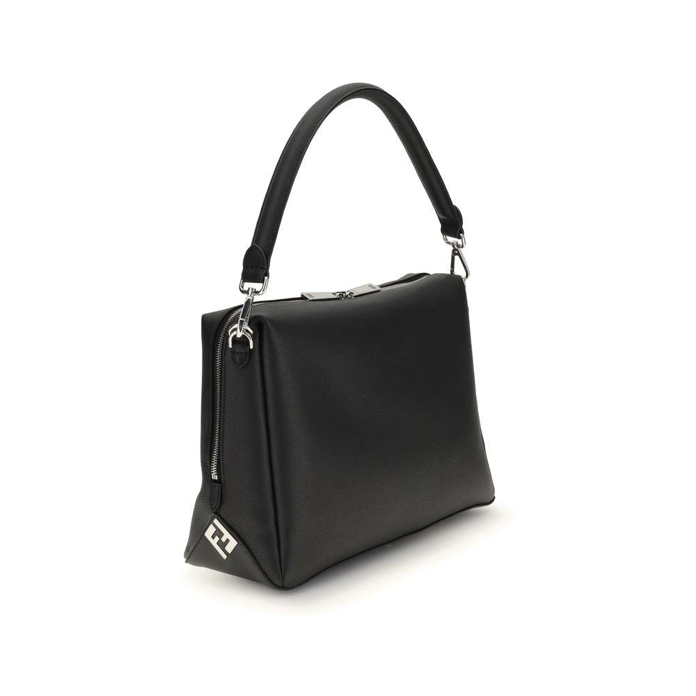 Fendi Black Calf Leather Bos Taurus Shoulder Bag
