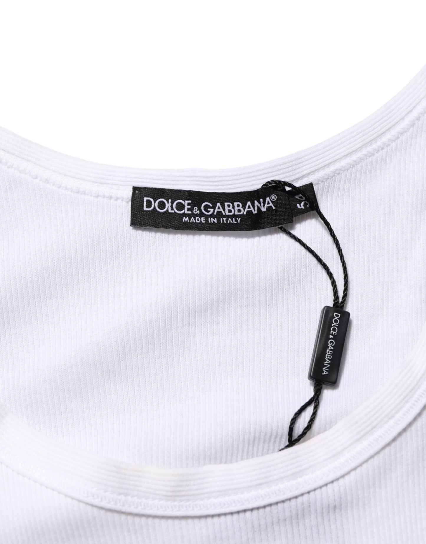 Dolce & Gabbana White Sleeveless Round Neck Tank Top T-shirt