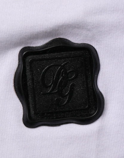 Dolce & Gabbana White Cotton Logo Patch Crew Neck  T-shirt