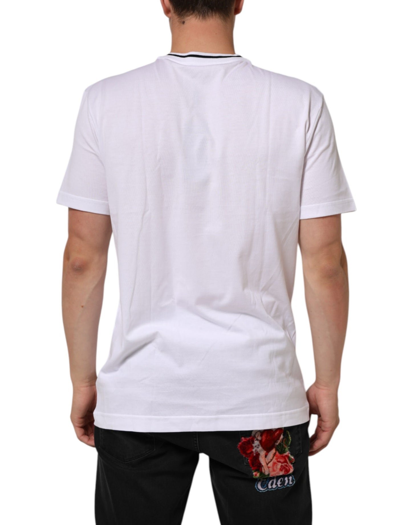 Dolce & Gabbana White Sacred Heart Short Sleeve Men T-shirt