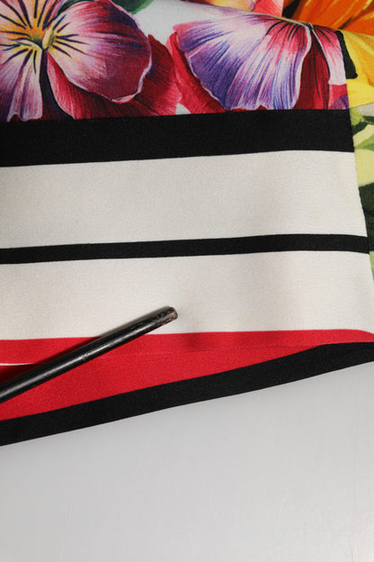 Dolce & Gabbana Multicolor Pachwork Charmeuse Floral Shift Dress