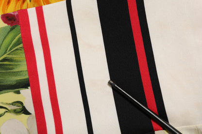 Dolce & Gabbana Multicolor Pachwork Charmeuse Floral Shift Dress