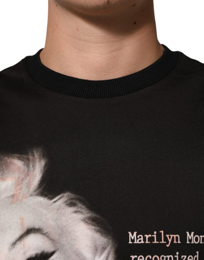 Dolce & Gabbana Black Marilyn Monroe Cotton Crew Neck T-shirt