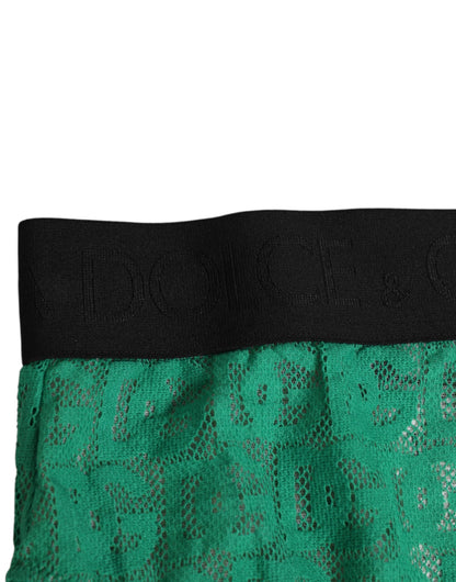 Dolce & Gabbana Green DG Logo Lace High Brief Panty Underwear