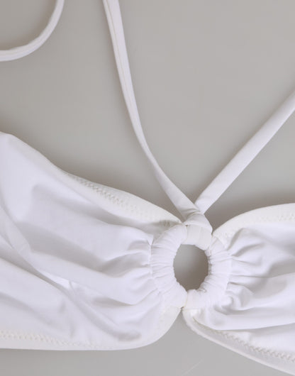 Dolce & Gabbana White Logo Swimsuit 2 Piece Top Bottom Swimwear