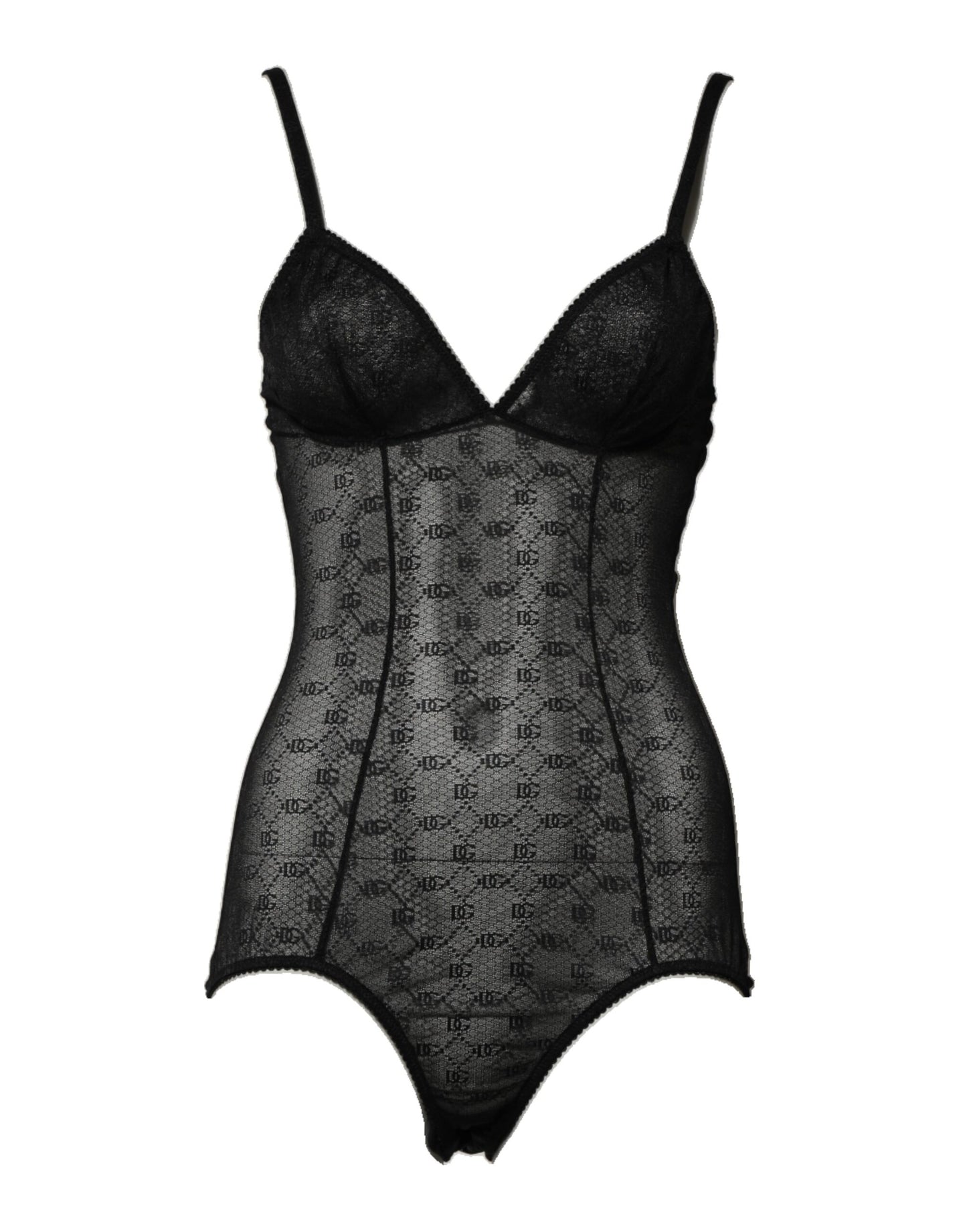 Dolce & Gabbana Black Nylon Stretch Bodysuit Lingerie Underwear