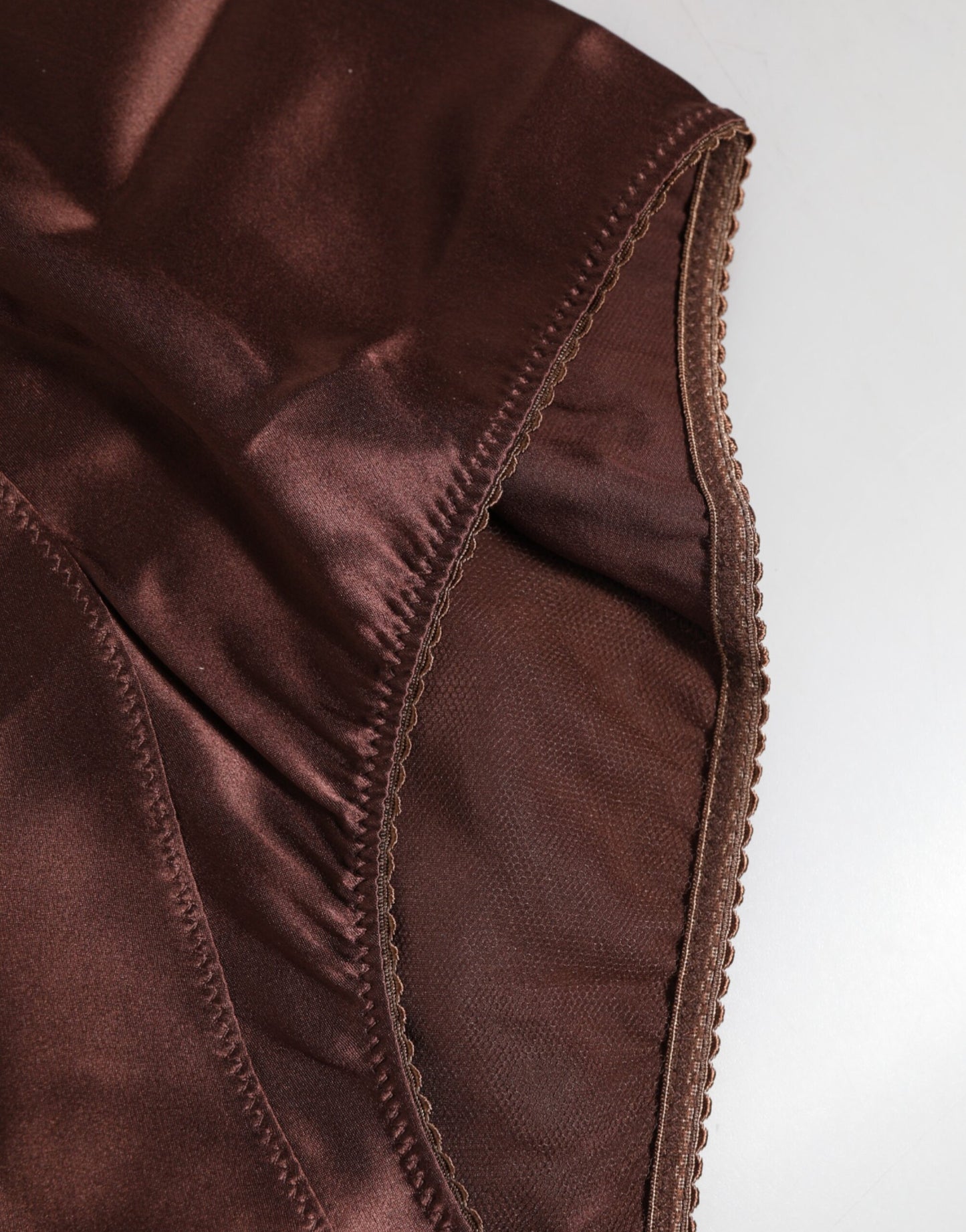 Dolce & Gabbana Brown Silk Stretch High Waist Girdle Underwear