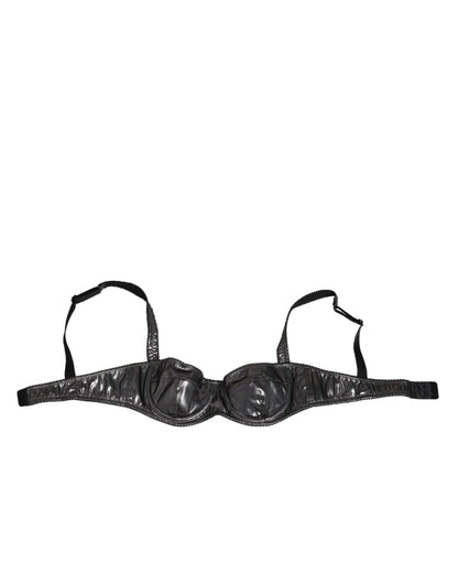 Dolce & Gabbana Black Acetate Stretch Balconette Bra Underwear