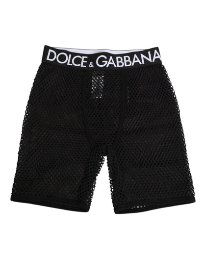 Dolce & Gabbana Black Cotton Logo Shorts Midi Trouser Underwear