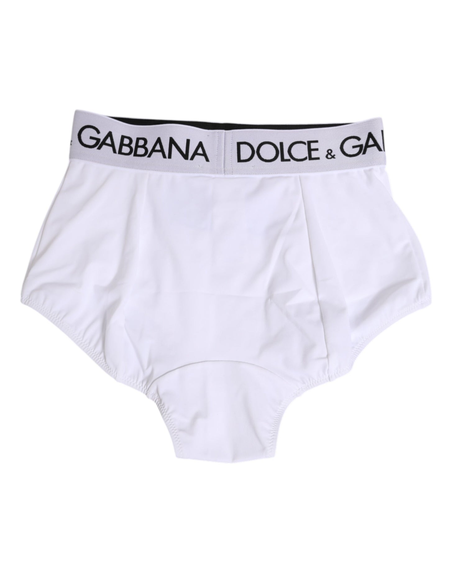 Dolce & Gabbana White Nylon Logo Waistband Coulotte Underwear